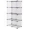 Black Metal Multipurpose Interlocking Wire Space-Saving Shelf Cubes Perfect for Home Storage